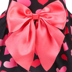PUPTECK Print Dog Spring Dress Pet Costumes Apparel with Cute Bowtie Puppy Clothes Outfit, Heart, XS