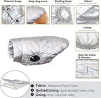 ASENKU Dog Winter Coat - Waterproof Windproof Dog Jacket, Warm Snowproof Doggie Puffer Vest for Cold Weather, Lightweight Snow Coats for Small Medium Large Dogs (Silver, 2XL)