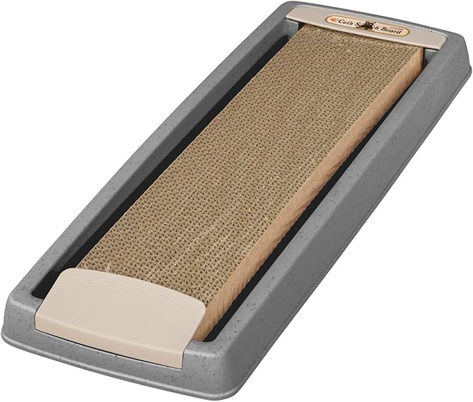 IRIS USA, Inc. Cat Scratcher with Tray, Gray (302041)