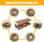 2-ck Cat PaScratcher Toy - Magic Organ Cat Scratching Board with Bell Balls for Indoor Cats Magic Organ Cat Scratcher Interactive Cardboard Cat Toy Scratcher Furniture Protection