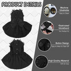 Kuoser Dog Dress, Cute Dog Dresses for Medium Large Dogs Girl Elegant Puppy Tutu with Bow-Knot, Doggie Princess Costume Pet Outfit for Birthday Party Christmas Halloween Wedding, Black L