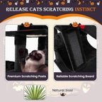Tangkula Gothic Cat Tree, 67 Inch Tall Cat Tower with Sisal Scratching Posts and Ladder, 2 Cat Condos, Hammock, Basket Bed, Spooky Dangling Balls, Halloween Black Goth Cat Tree for Indoor Cats