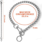 Chain Dog Collars Stainless Steel Metal Chew Proof Necklace Slip P Chain with Connect Clasp for Small Medium Large Dogs Training and Walking.