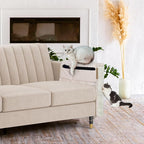 Cat Scratch Sofa Protector,27.6" L*19.6" W Cat Scratch Furniture Protector Pad Couch Arm Sheild with Natural Sisal for Protecting Couch Sofa Chair Furniture（Beige/Left Handed