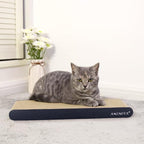 AMZNOVA Cat Scratcher Rescratch Cat Scratching Board, Scratching Pad with Catnip for Indoor, Flat Cardboard Scratcher Scratch Board for Kitten, Narrow, Textured Black