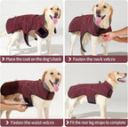LIANZIMAU Dog Winter Coat with D Ring Leash Built in Waterproof Windproof Reflective Warm Winter Jacket Adjustable Tail Insulated Apparel for Dogs