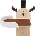 Door Hanging Cat Tree,4-Tier Door Mounted Cat Climbing Frame,Cats Tree Hanger Mounted Cats Shelves,Wooden Cat Ladder,Pet Jump Shelf for Stair,Foyer,Living Room,Enclosed Balcony