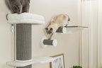 Trixie Cat Wall Furniture Set 3 - Cat Wall Scratcher and Climbing Shelves - Sisal Rope Scratching Posts - 3 Elevated Steps - Gray/White
