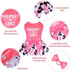 CuteBone Dog Dresses Velvet Mama's Girl Small Dogs Clothes Onesie Pet Apparel Girl Puppy Skirt with Bow Hair Rope CVA40XS-D