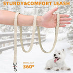 KOOLTAIL Plush Small Dog Harness and Leash Set, Warm Fleece No Pull Puppy Vest for Winter, Lightweight Reflective Step in Pet Harness for Medium Sized Dogs Boy Girl Outdoor Walking Cute Soft, Beige S