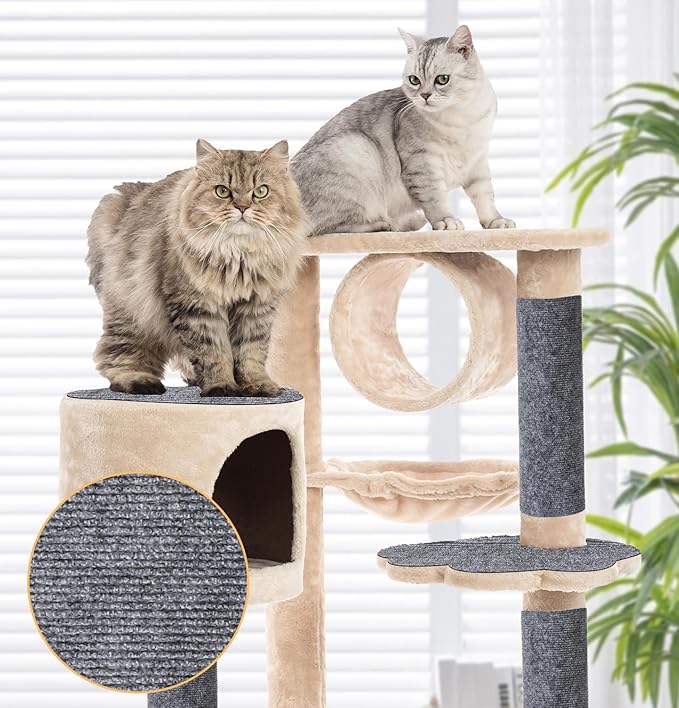 Trimmable Cat Scratching Mat, 78.7""x15.8"" Self-Adhesive Cat Scratching Post Pad, Cat Tree Shelves Cover Replacement, DIY Versatile Protector for Steps, Couch and Furniture, Large, Gray
