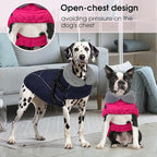 XL Dog Winter Coat with Harness Built in, Dog Puffer Jacket for Large Dogs, Pet Warm Winter Vest, Rose XL
