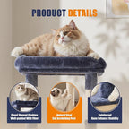 Sweetcrispy 63 inch Cat Tree Tower, Large Multi Level Cat Climbing Tower with Condo, Natural Sisal Scratching Posts, Extended Platform, Hammock, Pet House for Indoor Cats and Kittens Play, Dark Grey