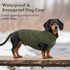 ASENKU Windproof Dog Winter Coat Waterproof Fleece Jacket Cold Weather Pet Apparel for Small Medium Large Dogs (ArmyGreen, S)