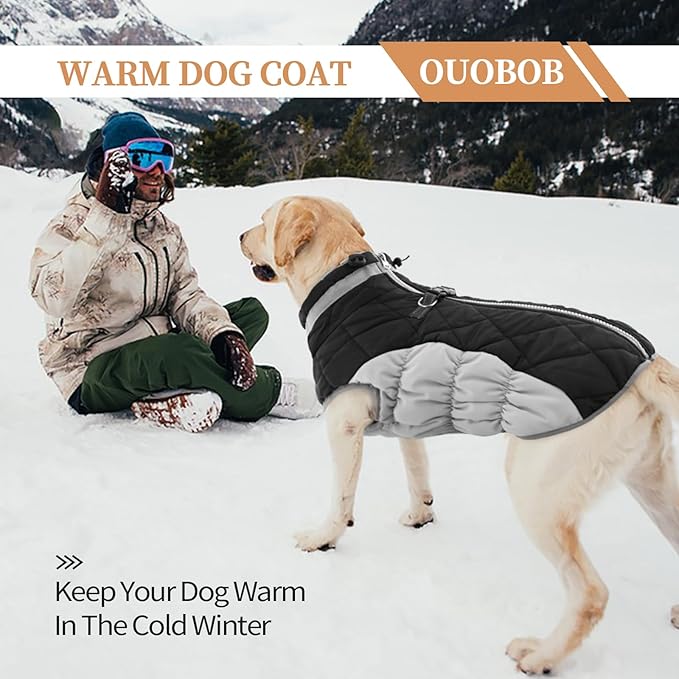 Dog Winter Jacket Cozy Reflective Waterproof Windproof Warm Pet Garment,Comfortable Cold Weather Fleece Apparel Outfits with Zipper Closure for Small Medium Large Dogs Puppy Walking,XXX-Large