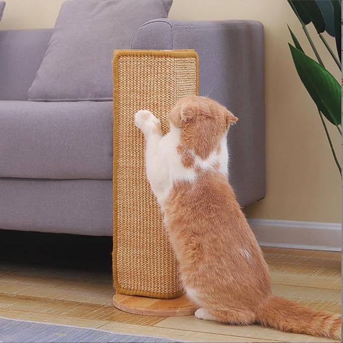 SHENGOCASE 27.5-Inch Tall Sisal Cat Scratching Post, Corner Couch Protector, Wall Corner Mounted (2pcs)