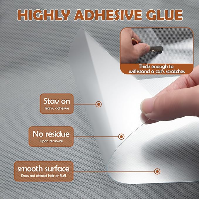 Transparent Anti Cat Scratch Furniture Protector, 2pcs 118 x 11.8in Flexible Couch Corner Protector from Cat Claws，Single-Sided Sticky Couch Protectors, Cats Scratch Deterreent Tape