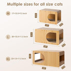 EHEYCIGA Cardboard Cat Scratcher House, 17-Inch Corrugated Cat Scratcher for Indoor Cats, Kitten Scratching Board Pad, Brown