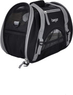 Coastal Pet Bergan Comfort Carrier - Breathable Travel Carrier for Dogs & Cats - Black & Grey, 16" x 8" x 11"