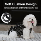 Dog Lift Harness Dog Carrier Dog VES Harness Adjustable Dog Leash with Small Puppy Treat Bag（Black,M）