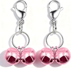 IVIA PET4 Sets Cat Bell for Dog Collar Charm Training Pet Pendant Accessories with 2 Pack Stainless Steel Dog Tag Clips(2 Small Pink)