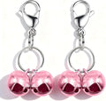 4 Sets Cat Bell for Dog Collar Charm Training Pet Pendant Accessories with 2 Pack Stainless Steel Dog Tag Clips(2 X-Small Pink)