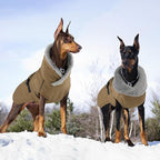 Dog Coat, Waterproof Dog Winter Jacket with Adjustable Buckle, Reflective Turtleneck Pet Snow Vest Warm Fleece Sweater for Small Medium Large Dogs - Khaki, S