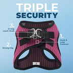 Best Pet Supplies - All Weather Mesh/Plush, Reflective, No Pull Harness for Small, Medium Dogs, Cats - Secure with Hook & Loop Fastener, Buckle, Double D-Rings - Fuchsia (2-Tone), S