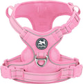 PoyPet No Pull Dog Harness, No Choke Reflective Dog Vest, Adjustable Pet Harnesses with Easy Control Padded Handle for Small Medium Large Dogs(Light Pink Matching Trim,L)