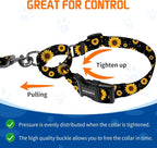 Kazazoo Martingale Collar for Dogs with Quick Release Buckle Adjustable Soft Durable Dog Collar for Small Medium Large No Pull Training Dog Collars-Black Sunflower S