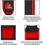 NFL Cleveland Browns Puffer Vest for Dogs & Cats, Size Small. Warm, Cozy, and Waterproof Dog Coat, for Small and Large Dogs/Cats. Best NFL Licensed PET Warming Sports Jacket