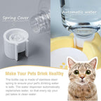Dog Bowls, Cat Food and Water Bowl Set with Water Dispenser and Stainless Steel Bowl for Cats and Small Dogs - Yellow