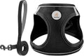 Hipubby Dog Harness and Leash Set, No Pull Soft Mesh Puppy Harness for Small Medium Dogs, Cats - Step in Reflective Breathable Lightweight Vest Harness for Walking, Training - Black, M