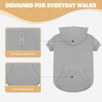 Dog Sweaters for Large Dogs,Extra-Large Dog Hoodie,Warm Fleece Sweatshirt with Hood & Pocket,Leash Hole,Cozy Cold Weather Pet Clothes Sweater Hoodie for Large Dogs(Grey,XXL)
