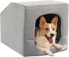 Hovicaed Indoor Dog House for Extra Large Medium Small Sized Dogs - Dog Tent with Washable Removable Cover, Pet Orthopedic Dog Cave Bed Egg-Crate Foam Cushion, Inside Dog House Large Space(L)