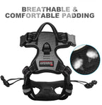 BARKBAY No Pull Dog Harness Front Clip Heavy Duty Reflective Easy Control Handle for Large Dog Walking(Dark Grey,XS)
