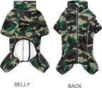 Fleece Dog Coat for Small Medium Dog,Pullover Pajamas Jumpsuit Bodysuit Puppy Coats with Legs, Pet Windproof Warm Cold Weather Jacket Full Body Vest Cozy Snowsuit Outfit Clothes (Camo, XL)