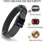 Tactical Dog Collar, Adjustable Military Training Nylon Dog Collar with Control Handle and Heavy Quick-Release Metal Buckle for Small Medium Large Dogs, Grey XXL
