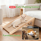 Eonflux Cat Scratcher, 27 Inch L Shaped Cat Scratching Board for Indoor Cats, Wall Mounted Furniture Protector Tall Scratch Pad, Large