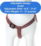Pawtitas Reflective Step-in Dog Harness – Adjustable No-Pull Vest for Puppies to Seniors, Safe & Comfortable, S Marsala