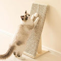 PETKARAY Inclined Cat Scratcher, Sisal Scratching Ramp for Indoor Cats, 24.8'' Cat Scratch Post for Couch, Replaceable Sisal Scratch Pad with Toy Ball, Chevron