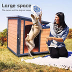 45.7" Extra Large Dog House Outdoor Weatherproof PVC sloped Roof Dog House Indoor Wooden Dog Houses for Large Dogs Outside Thickened Base Plate Winter Dog Kennel