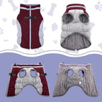 Lelepet Dog Coat Warm Dog Winter Coat Waterproof Dogs Jacket with Harness Built in Reflective Pet Fleece Vest Zip-Up Cold Weather Coats for Medium Dogs Turtleneck Windproof Coats Dachshund Wine Red M