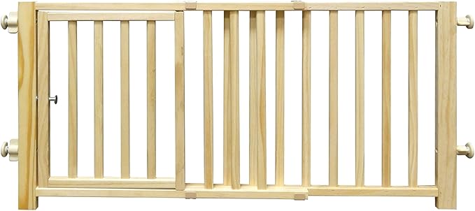 Four Paws Walk Over Wooden Dog Gate, 30-44" W by 18" H