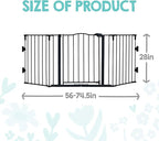 Regalo Safety 56-74.5" Super Wide Baby Gate for Doorways & Open Spaces, Wall Mounted Configurable Safety Gate with Walk-Through Door for Babies, Toddlers & Pets, Black