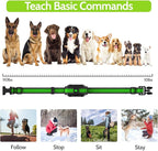 Dog Training Collar Electric Dog Collar with 4 Training Modes and Rechargeable Remote Waterproof Range 3300Ft for Small Medium Large Dogs(Green)