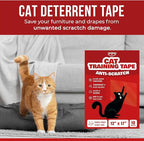 Ronton Cat Scratch Furniture Protector – Double Sided - Anti Cats Scratching Sticky Tape - No-Residue for Couch, Doors & Walls - 10 Sheets - XL 17" L 12" W Furniture Protectors – Clear Training Tape