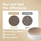 Necoichi Cat Scratcher Bowl for Indoor Cats - Cat Scratching Lounger with Reversible Usability and Extra Comfort for Lounge, Cardboard Bed Couch / (Regular, Hologram White)