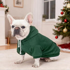 2 Pack Dog Hoodie Sweaters for Small Medium Dogs Warm Dog Clothes for Large Dogs Soft Waffle-Like Laminated Sweatshirt Bulldog (Dark Green+Wine Red, S (Back: 11.5",Chest: 15.5", Neck: 10"))