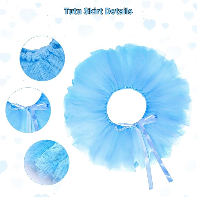 Dog Birthday Party Supplies Dogs Cats Birthday Costume Set Blue Tutu Skirt Dog Cat Birthday Hat Necklace for Puppy Dog Halloween Birthday Wedding Party Costume (Blue)